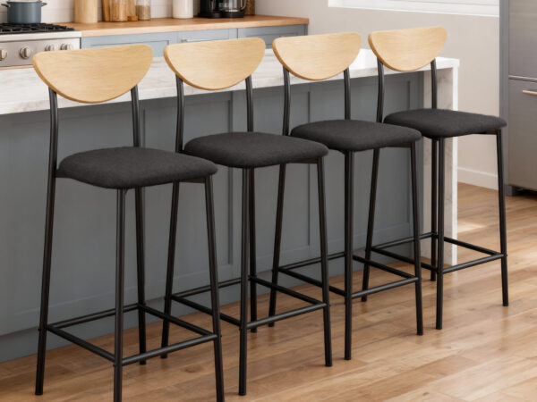 רביעיית כיסאות בר מרופדים דגם ורנה-צבעים לבחירה