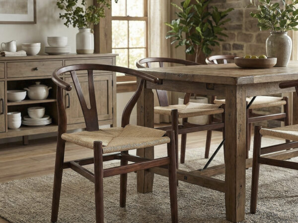 רביעיית כיסאות עץ מודרניים דגם בולסון בשני גוונים לבחירה