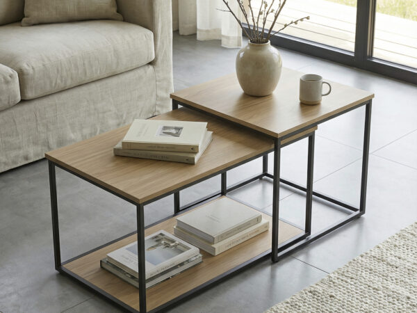 זוג שולחנות סלון יוקרתיים דגם מנילה במגוון צבעים לבחירה