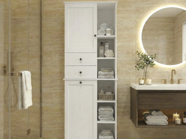 ארון אמבטיה משולב סל כביסה דגם סוקרה